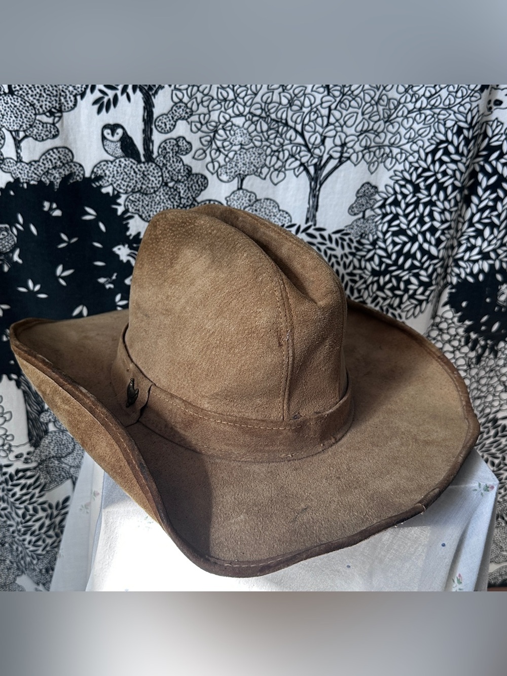 VTG 90s Henschel Suede Leather Cowboy Hat USA Distressed Patina
